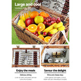 Deluxe 4-Person Wicker Picnic Basket Set with Insulated Blanket and Cutlery