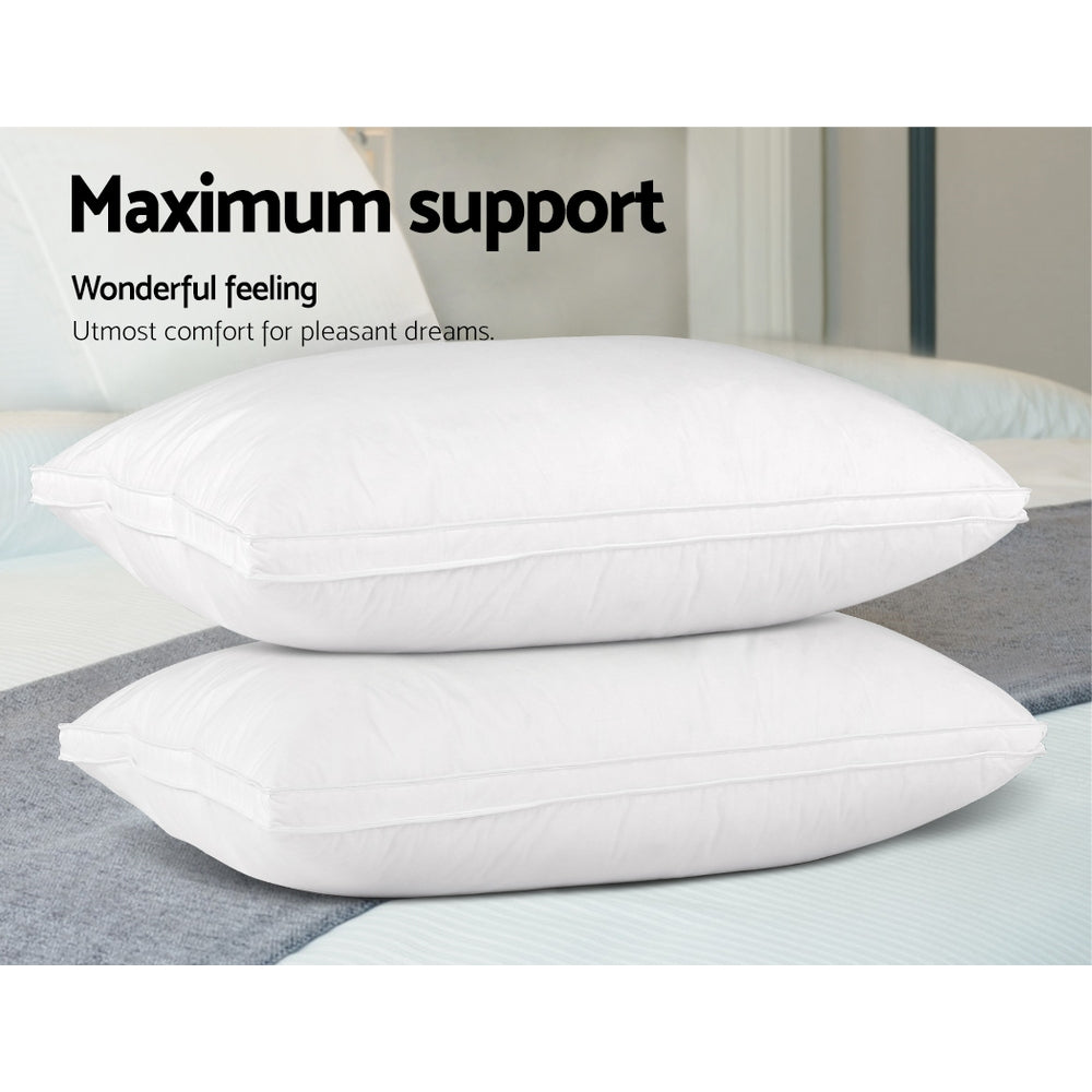 Premium Duck Feather Down Twin Pillows for Unmatched Sleeping Bliss