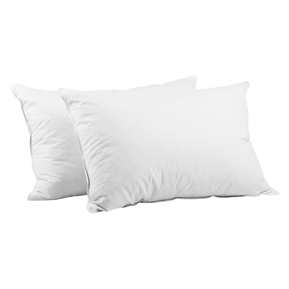 Deluxe Goose Feather & Down Pillow Duo for Supreme Sleep Comfort