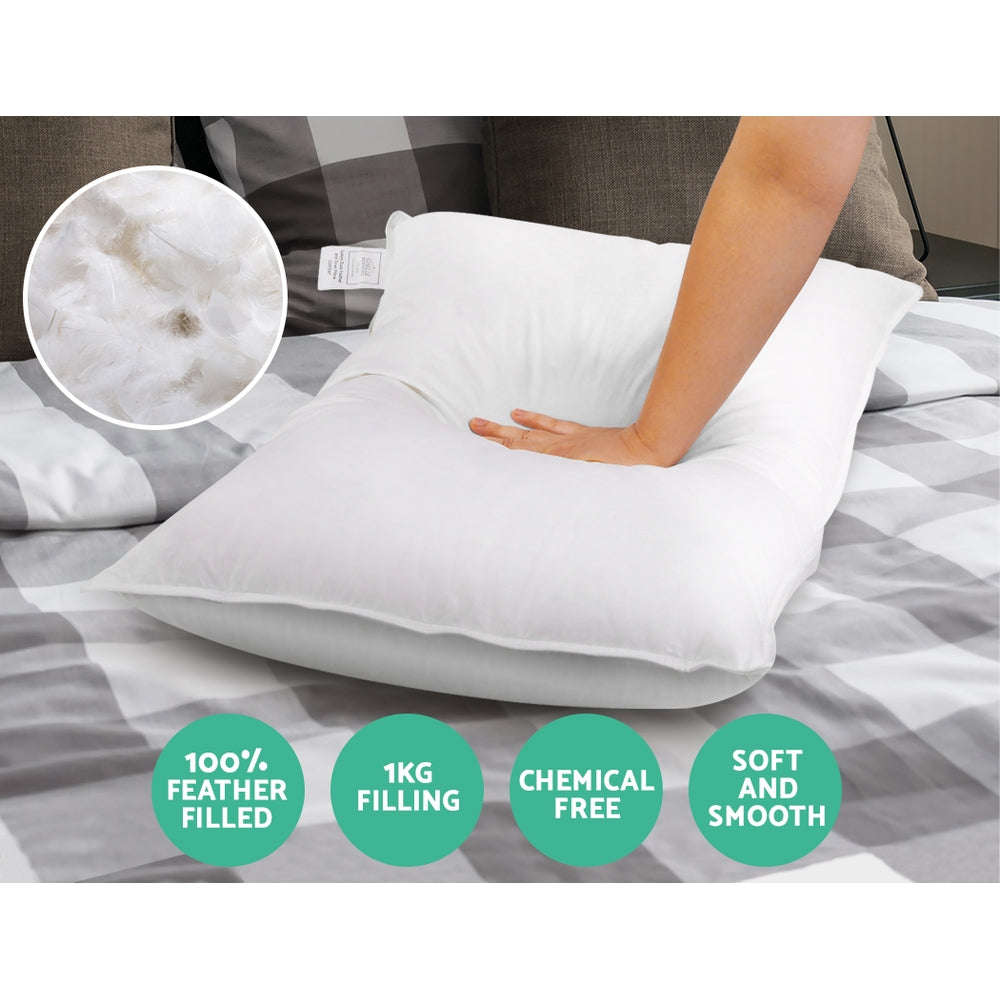 Deluxe Goose Feather & Down Pillow Duo for Supreme Sleep Comfort