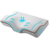 Giselle Contoured Memory Foam Pillow for Ultimate Neck Support and Pain Relief