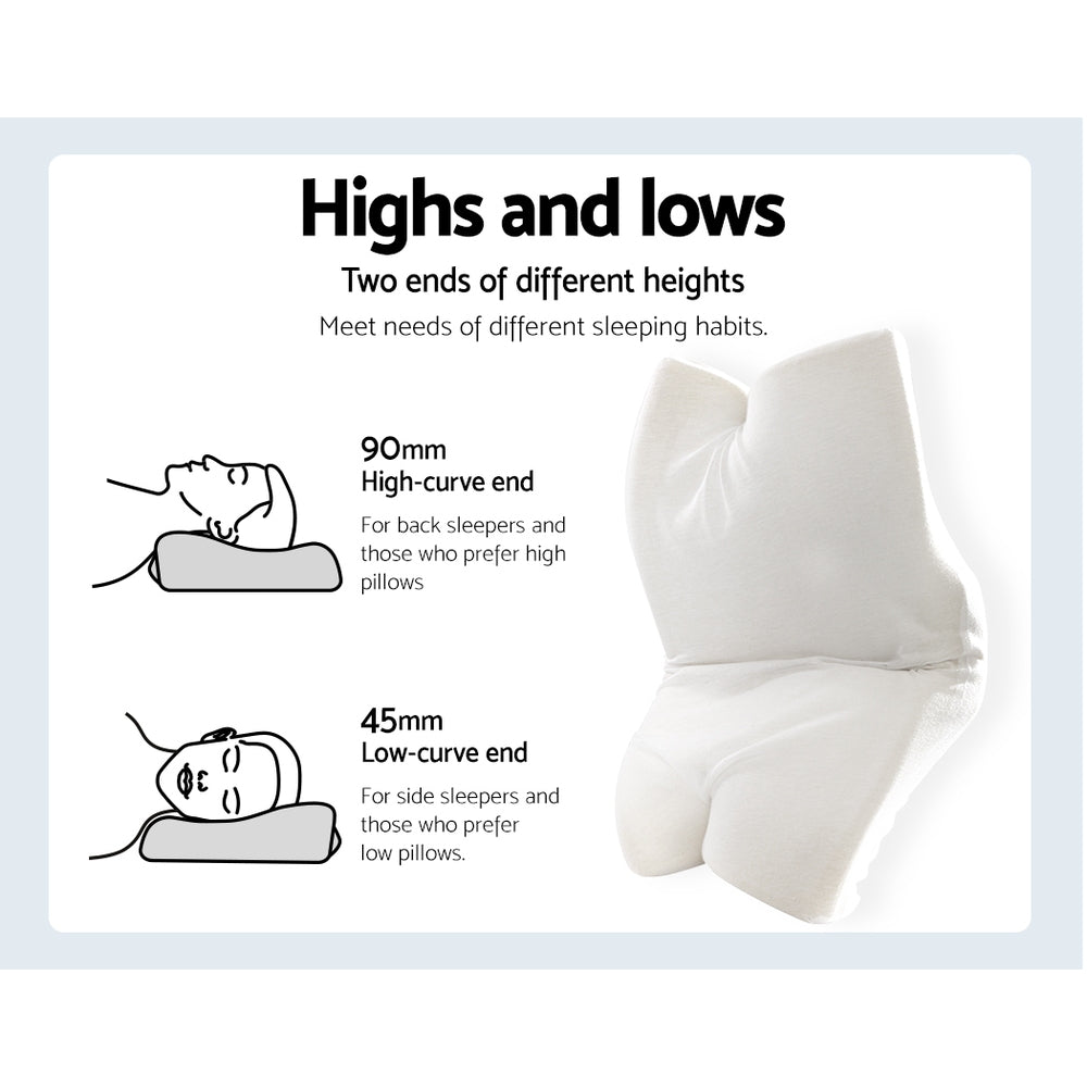 Giselle Contoured Memory Foam Pillow for Ultimate Neck Support and Pain Relief