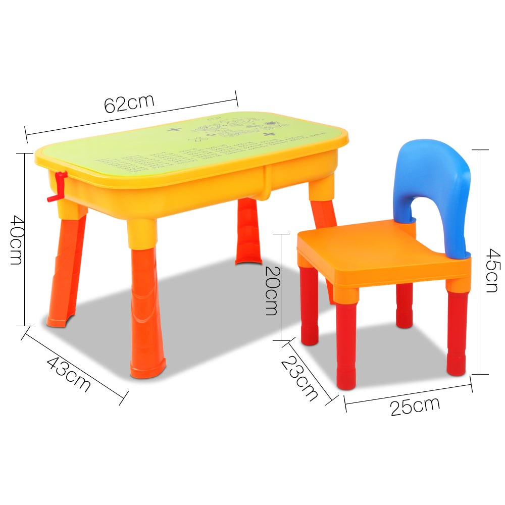 Colorful 2-in-1 Sand and Water Play Table Set for Kids