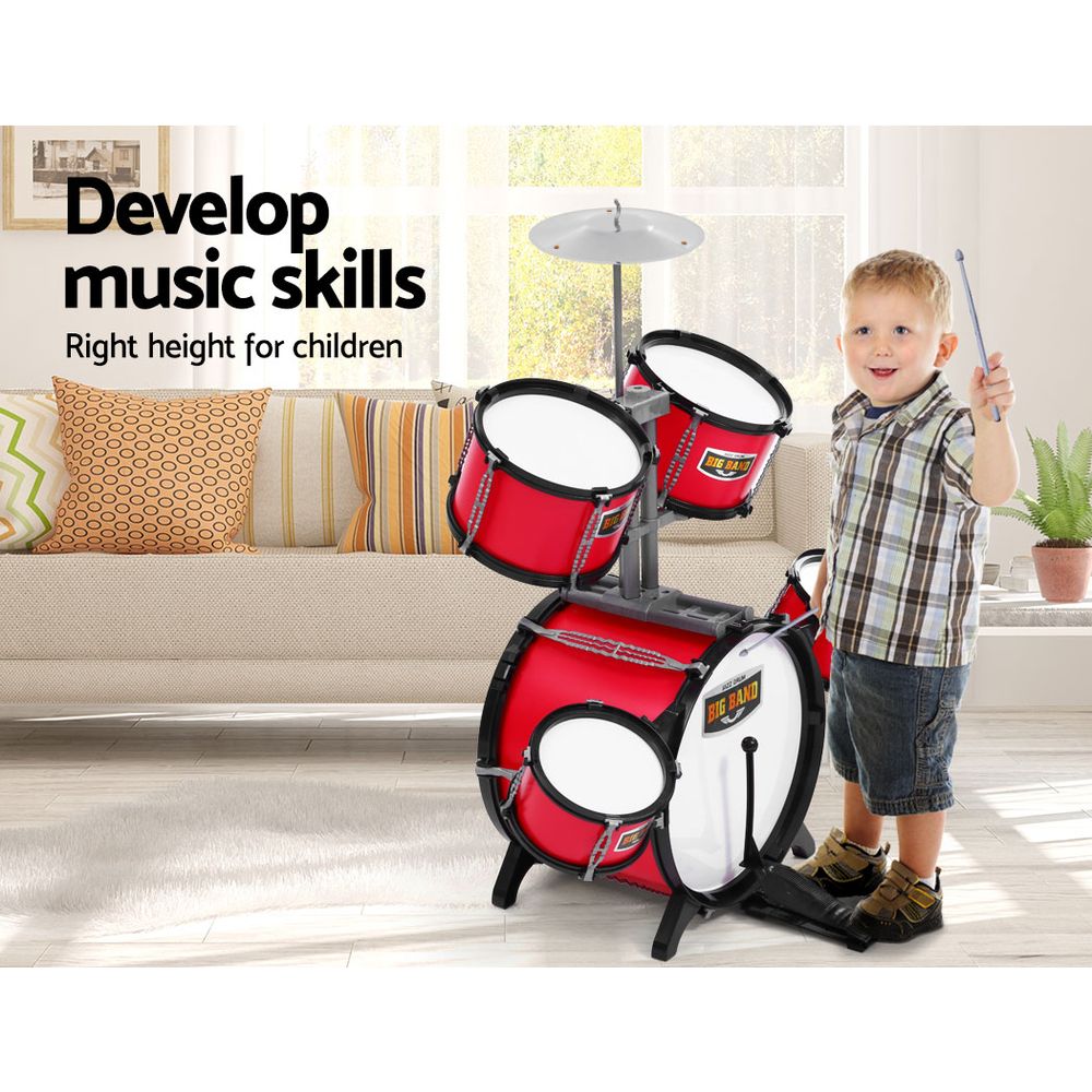 Keezi Junior 7-Piece Drum Set for Kids - Mini Big Band Musical Toy