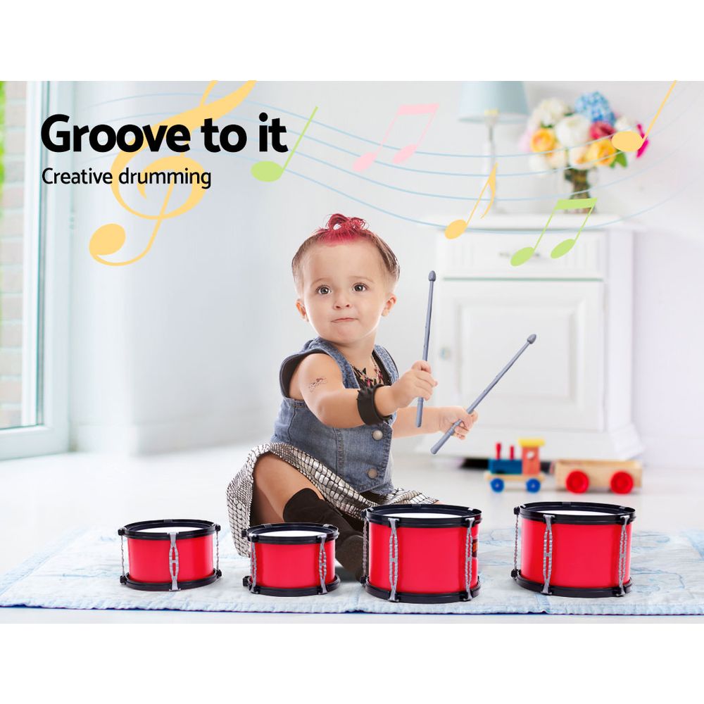 Keezi Junior 7-Piece Drum Set for Kids - Mini Big Band Musical Toy