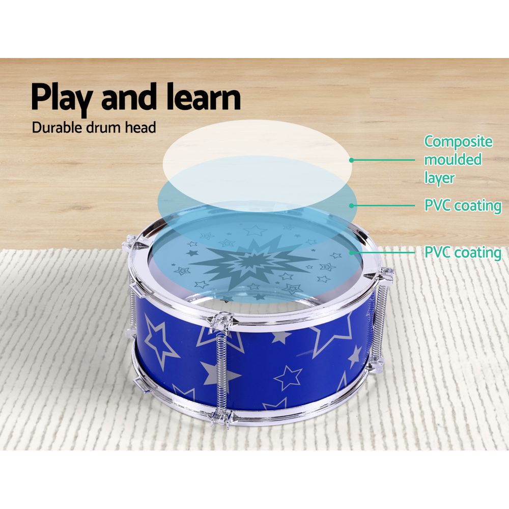 Blue 8-Piece Kids Drum Set for Little Musicians