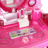 Princess Vanity Playset - 30 Piece Kids Makeup Dresser in Pink