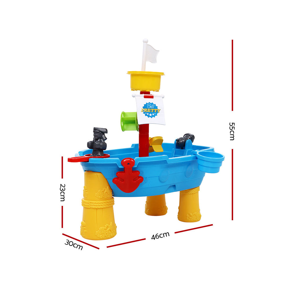 Keezi Children's Pirate Ship Sand and Water Play Table for Outdoor Fun