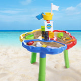 Keezi Kids Outdoor Sand and Water Play Table with Bath Toy Accessories