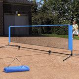 Everfit Multi-Sport Portable Net System for Badminton, Volleyball, Tennis, and More - 3m Adjustable Height, Blue