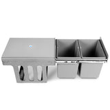 Compact Grey Dual Compartment Pull-Out Waste Bin for Kitchens