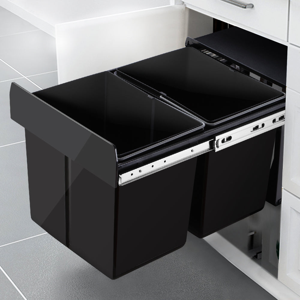 Cefito 2x15L Pull Out Bin - Black