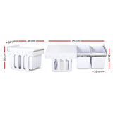 Cefito 30L White Dual Compartment Sliding Kitchen Waste Bin - Side View