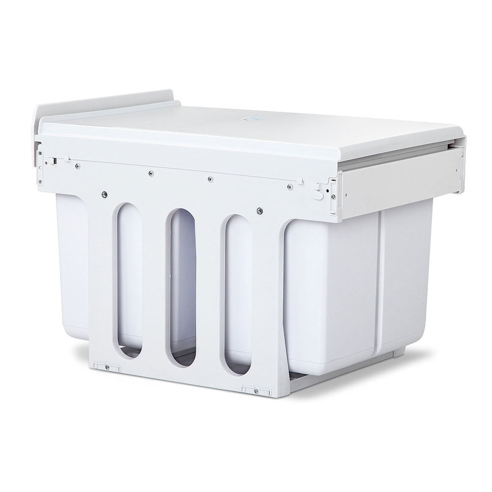 Cefito 30L White Dual Compartment Sliding Kitchen Waste Bin