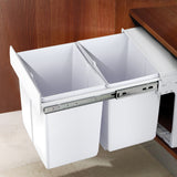 Cefito 30L White Dual Compartment Sliding Kitchen Waste Bin