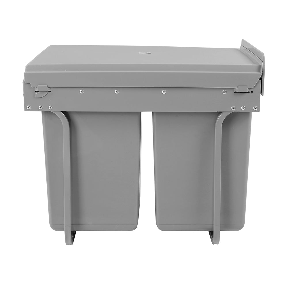 40L Grey Dual Compartment Pull-Out Trash Can