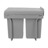 40L Grey Dual Compartment Pull-Out Trash Can