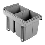 40L Grey Dual Compartment Pull-Out Trash Can