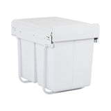 40L Dual Compartment Pull-Out Kitchen Waste Bin - White