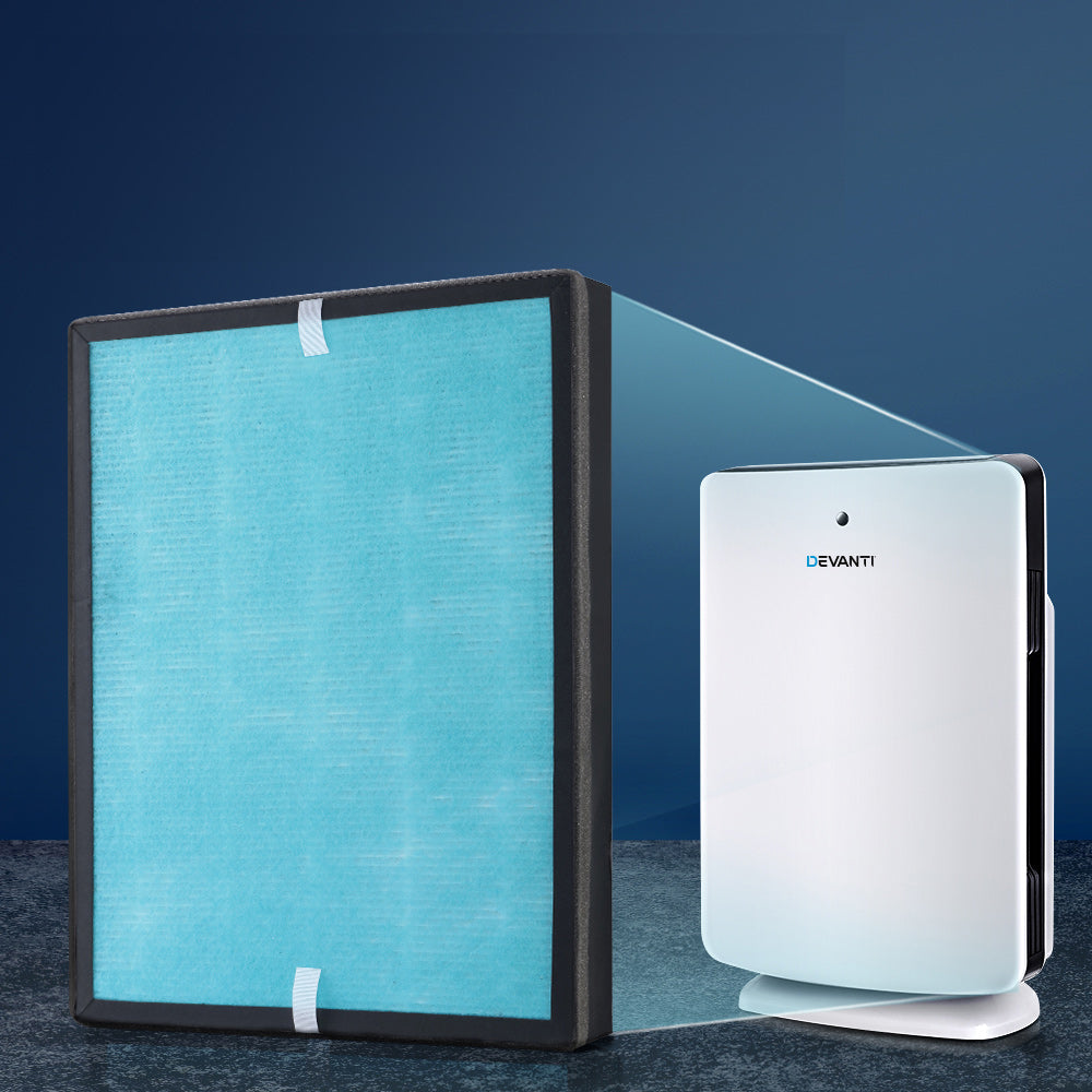 Devanti True HEPA Air Purifier Replacement Filter with Carbon Layer for Enhanced Air Quality