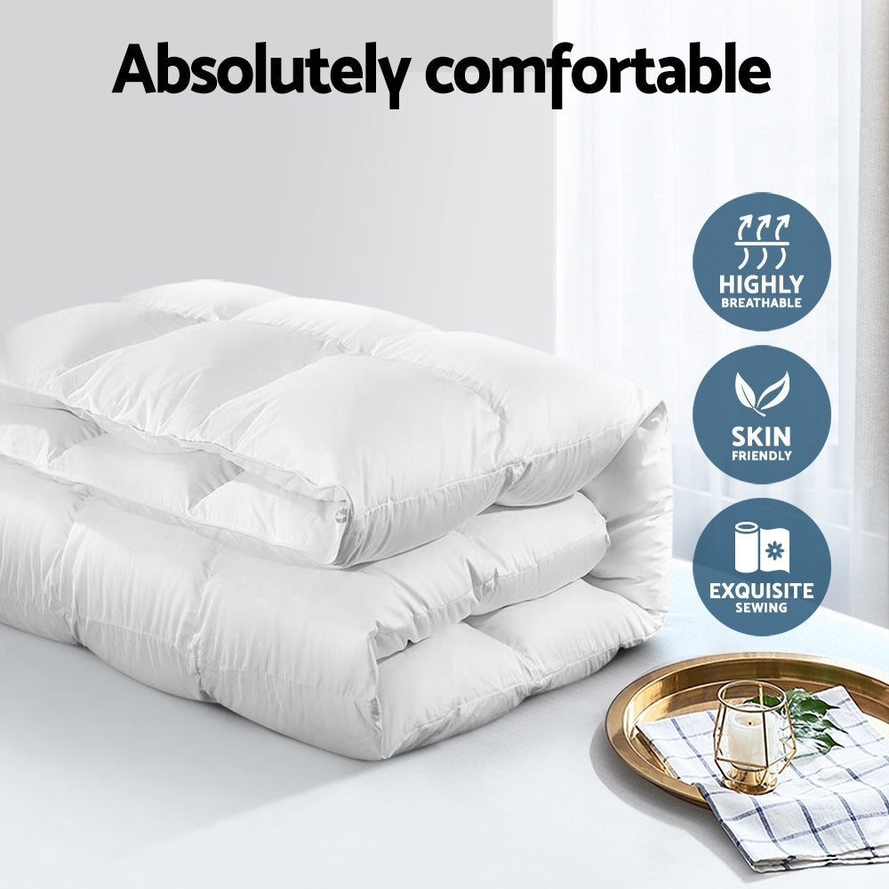 Premium Queen Duck Down Comforter - 500GSM for Ultimate Winter Warmth