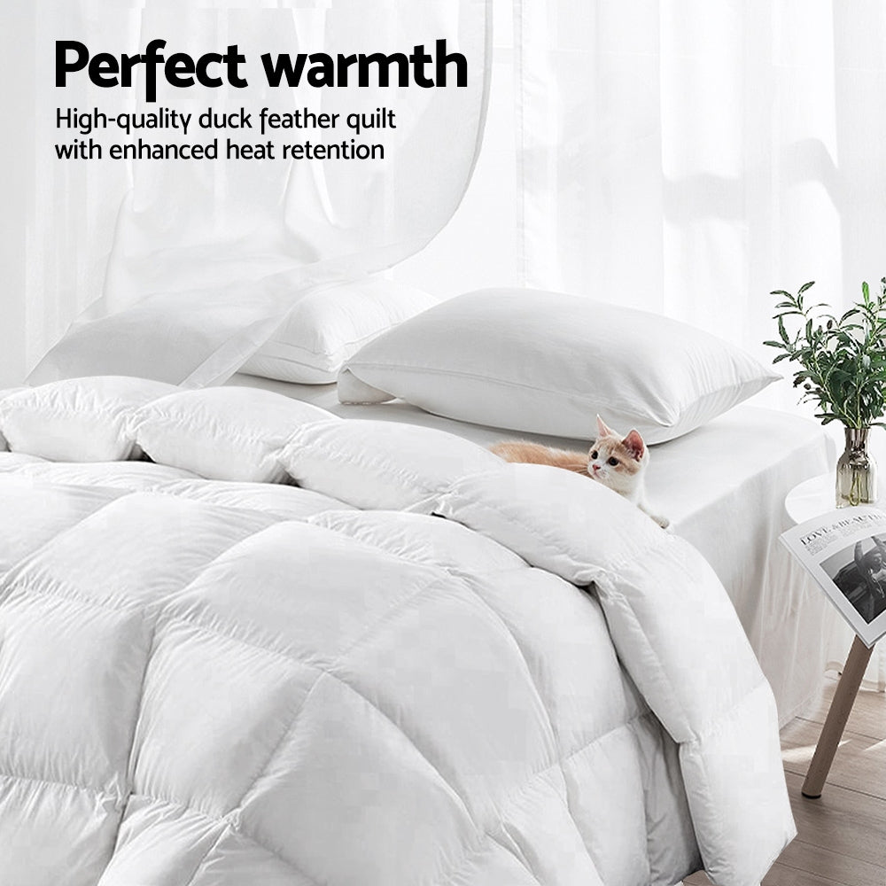 Premium Queen Duck Down Comforter - 500GSM for Ultimate Winter Warmth