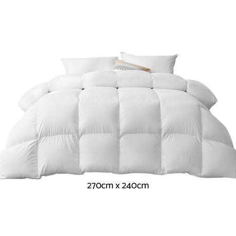 Premium Super King Duck Down Feather Comforter - 500GSM Luxury Quilt