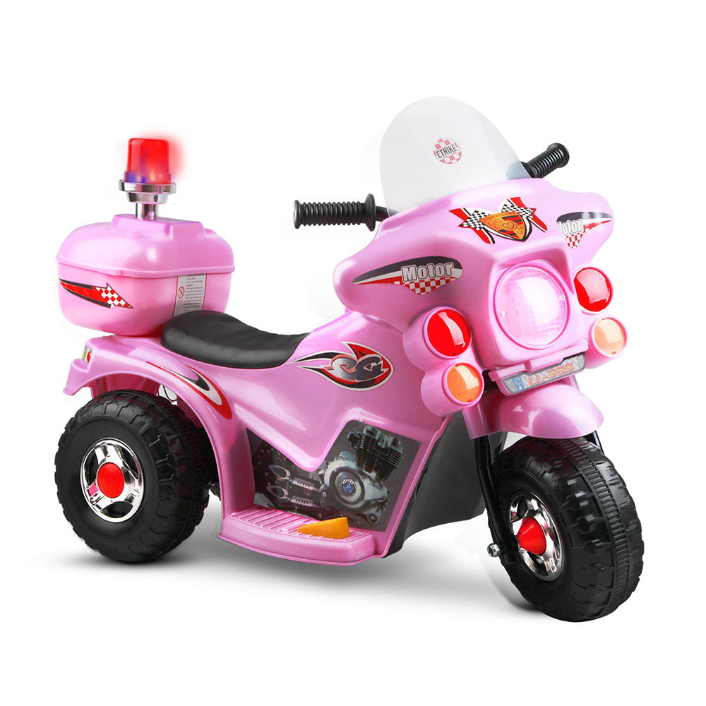 Pink Police Ride-On Motorcycle for Kids