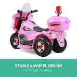 Pink Police Ride-On Motorcycle for Kids