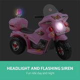 Pink Police Ride-On Motorcycle for Kids