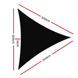 Deluxe Triangle Black Shade Sail Canopy - 5x5x5m, 280gsm, UV Blocker