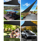 Deluxe Triangle Black Shade Sail Canopy - 5x5x5m, 280gsm, UV Blocker