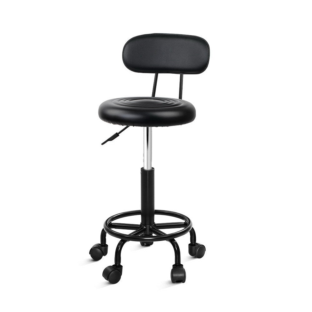 Modern Adjustable Swivel Salon Stool with Backrest and Hydraulic Lift