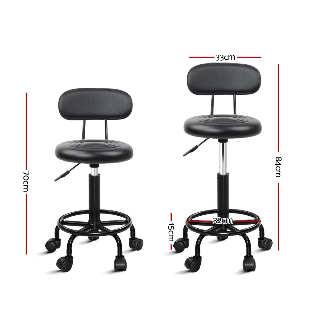 Modern Adjustable Swivel Salon Stool with Backrest and Hydraulic Lift