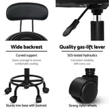 Modern Adjustable Swivel Salon Stool with Backrest and Hydraulic Lift - Top-Down View