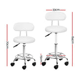 Set of 2 Adjustable Swivel Salon Stools with Backrest for Hairdressing and Barber Use - Side View