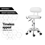 Set of 2 Adjustable Swivel Salon Stools with Backrest for Hairdressing and Barber Use - Rear View