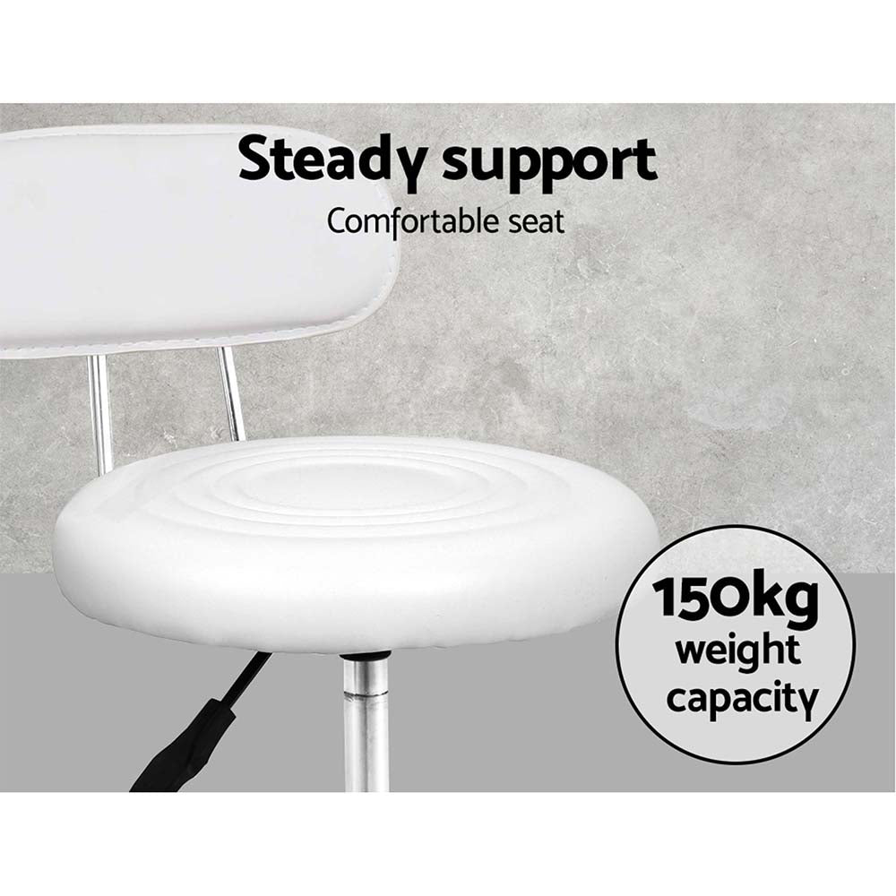 Set of 2 Adjustable Swivel Salon Stools with Backrest for Hairdressing and Barber Use