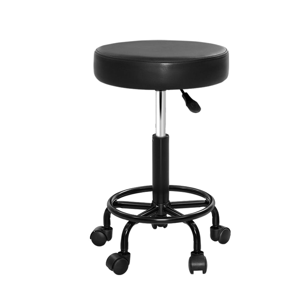 Chic Black Swivel Salon Stool with Hydraulic Lift for Barbers and Beauty Studios