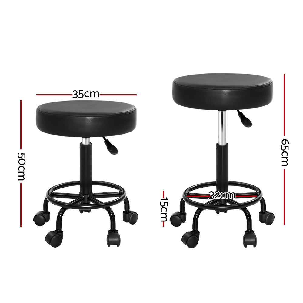 Chic Black Swivel Salon Stool with Hydraulic Lift for Barbers and Beauty Studios