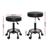 Chic Black Swivel Salon Stool with Hydraulic Lift for Barbers and Beauty Studios - Side View