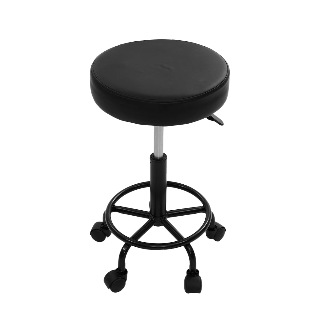 Chic Black Swivel Salon Stool with Hydraulic Lift for Barbers and Beauty Studios