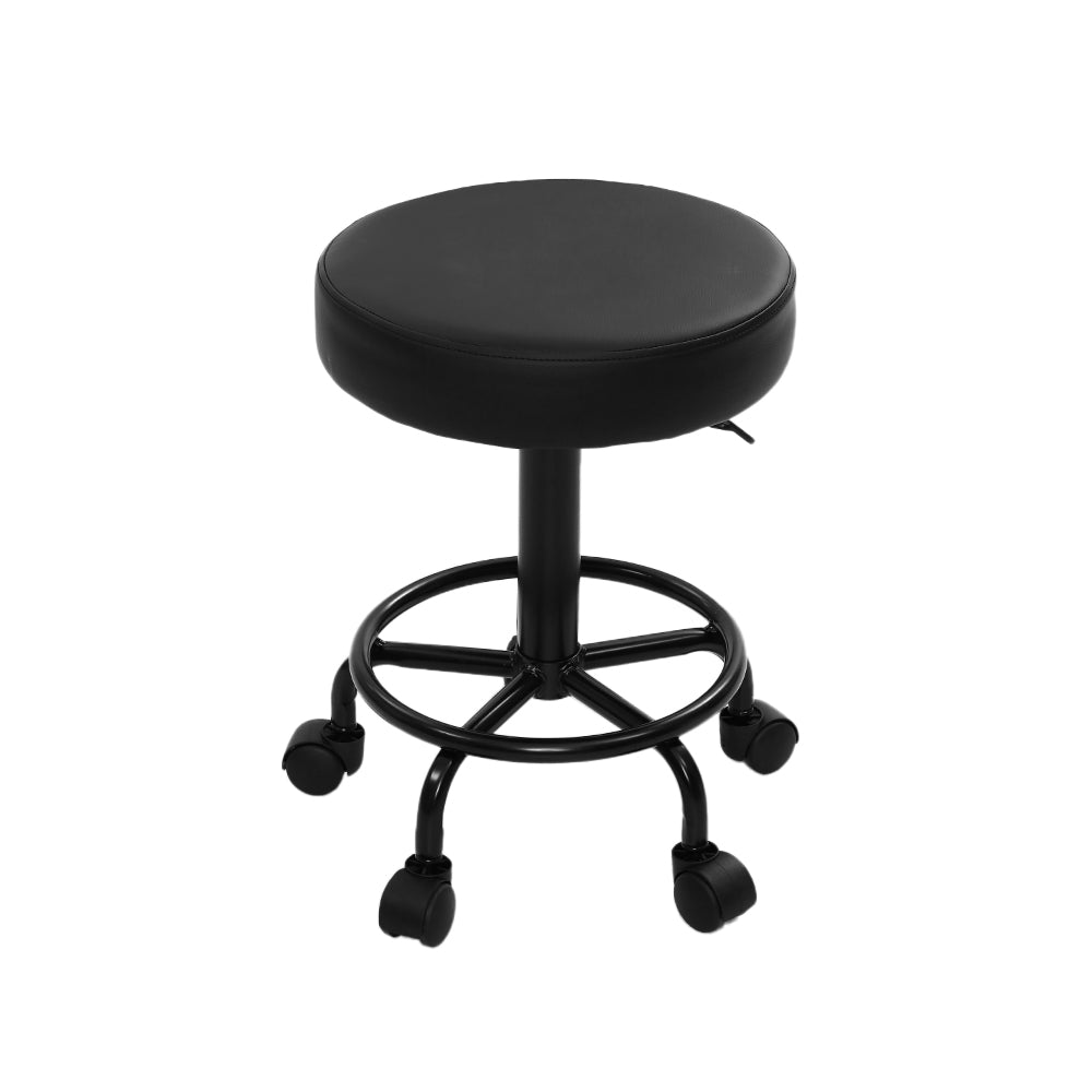 Chic Black Swivel Salon Stool with Hydraulic Lift for Barbers and Beauty Studios