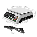 40KG Rechargeable Digital Counting Scale with LCD Display for Commercial Use - Front View