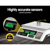 40KG Rechargeable Digital Counting Scale with LCD Display for Commercial Use - 45-Degree Angle