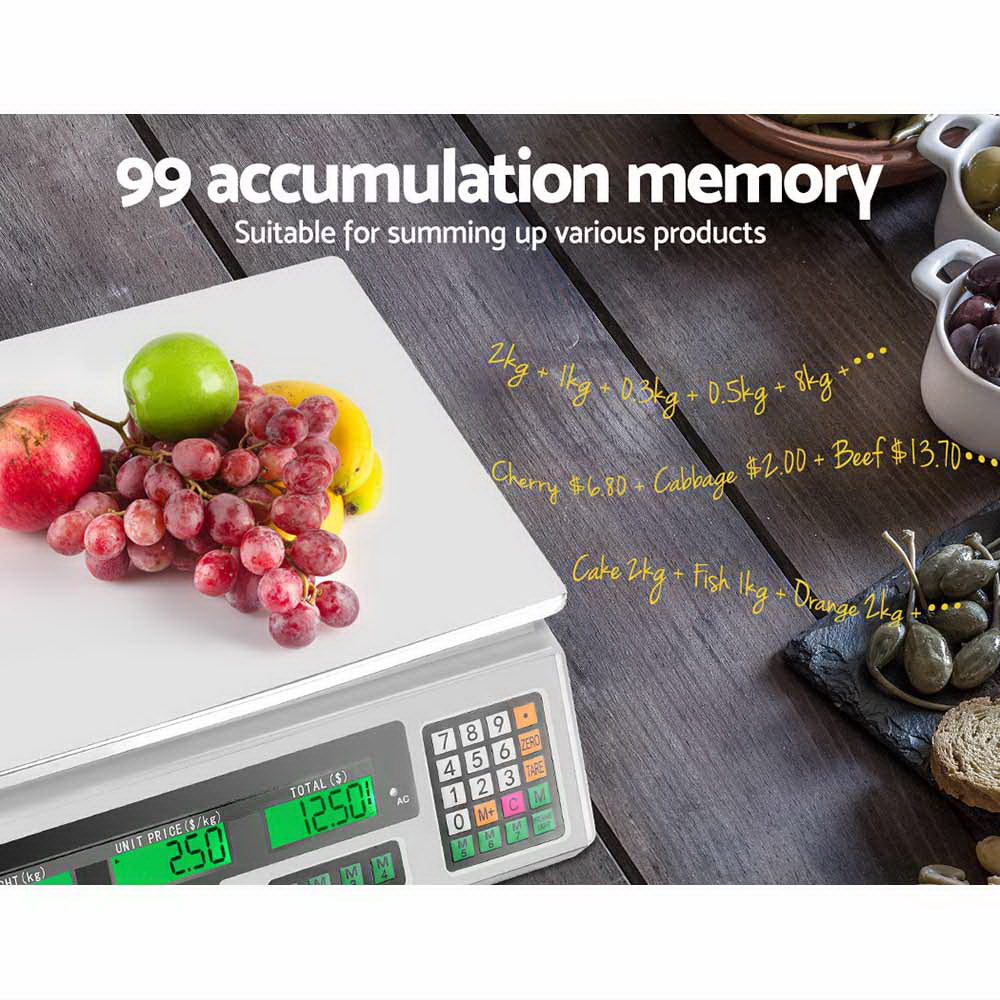 40KG Rechargeable Digital Counting Scale with LCD Display for Commercial Use