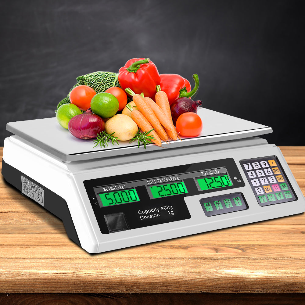 40KG Rechargeable Digital Counting Scale with LCD Display for Commercial Use