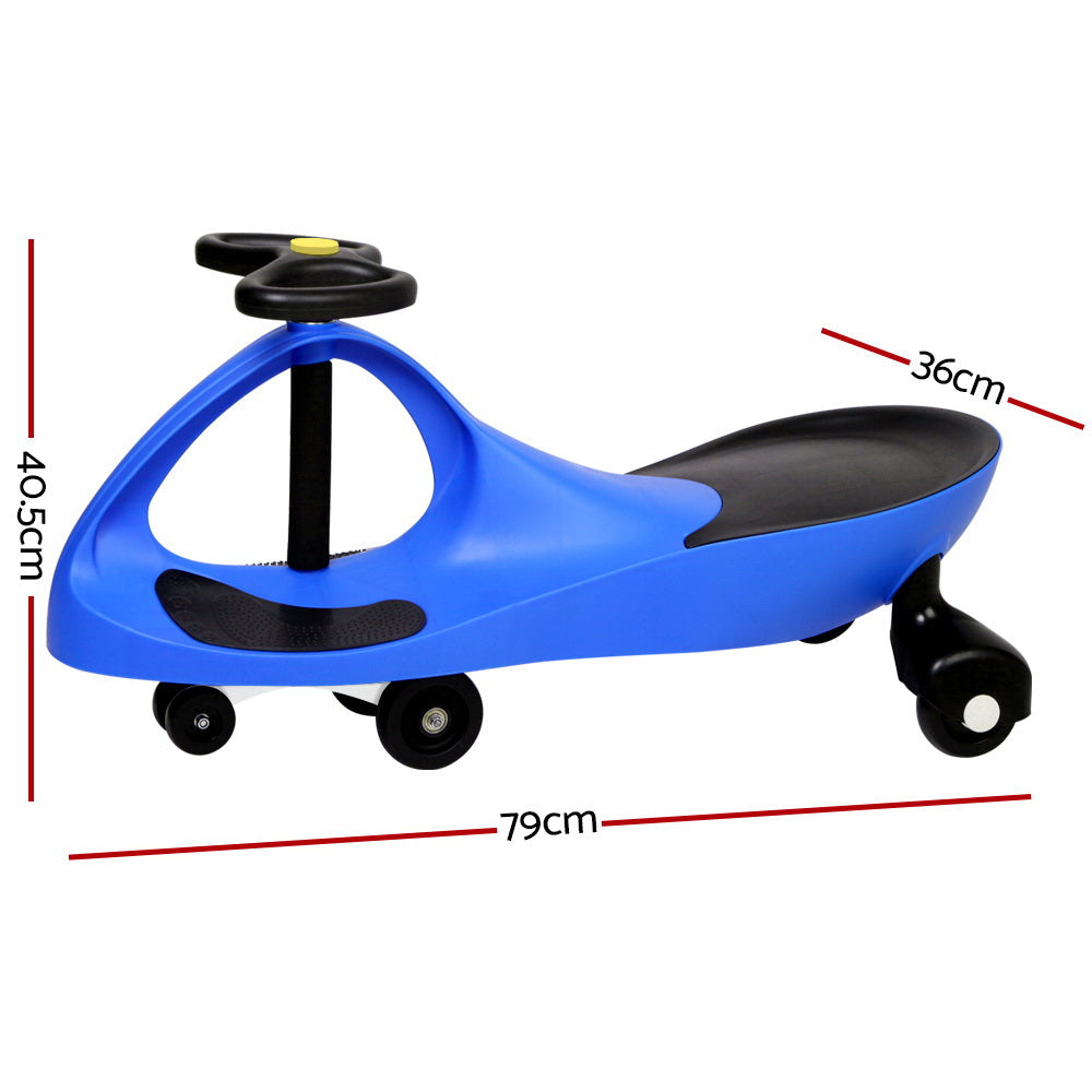 Blue Pedal-Free Kids Swing Car - 79cm Ride-On Toy