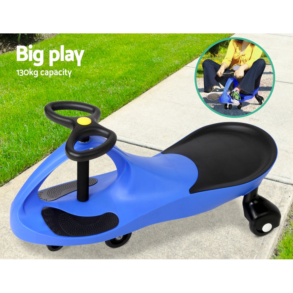 Blue Pedal-Free Kids Swing Car - 79cm Ride-On Toy