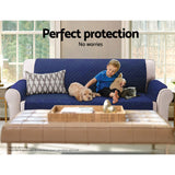 Quilted Navy Sofa Cover for 2-Seater - Artiss Lounge Protector and Slipcover